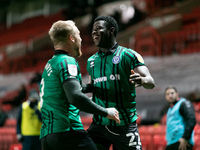  Kwadwo Baah of Rochdale celebrates after scoring his sides second goal during the Sky Bet League 1 match between Charlton Athletic and Roch...