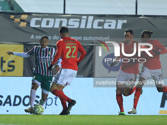 Paollo Oliveira of Estrela Amadora SAD in action during the Portuguese Cup match between Club Football Estrela da Amadora and SL Benfica at...