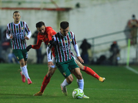 Xavier Fernandes of Estrela Amadora SAD in action during the Portuguese Cup match between Club Football Estrela da Amadora and SL Benfica at...