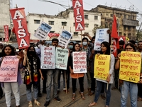 Farmers protest rally in Kolkata, India, 13 January, 2021 (
