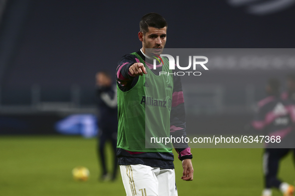 Alvaro Morata of Juventus FC during the Italy Cup match between Juventus FC and Genoa CFC at Allianz Stadium on january 13, 2021 in Turin, I...