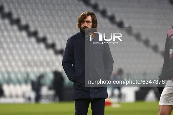 Andrea Pirlo, head coach of Juventus FC, during the Italy Cup match between Juventus FC and Genoa CFC at Allianz Stadium on january 13, 2021...
