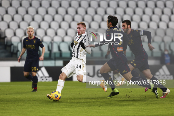 Dejan Kulusevski of Juventus FC scores a goal during the Italy Cup match between Juventus FC and Genoa CFC at Allianz Stadium on january 13,...
