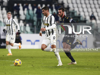 Alvaro Morata of Juventus FC during the Italy Cup match between Juventus FC and Genoa CFC at Allianz Stadium on january 13, 2021 in Turin, I...