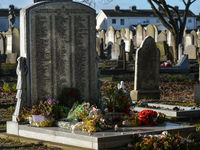 A view of the monument commemorating more than 200 children from Bethany Mother and Child Home at Mount Jerome Cemetery in Harold's Cross, D...