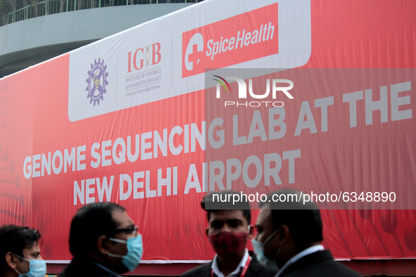 A view of 'SpiceHealth' Genome Sequencing Laboratory for all positive samples from international travellers, during the launch at IGI Airpor...