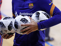 The official ball during the match between FC Barcelona and FC Prishtina, corresponding to the 1/16 final of the UEFA Futsal Champions Leagu...