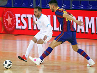 De Lima Soares and Esquerdinha during the match between FC Barcelona and FC Prishtina, corresponding to the 1/16 final of the UEFA Futsal Ch...