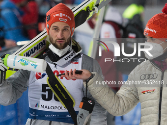 Markus Eisenbichler (GER) during the FIS Ski Jumping World Cup In Zakopane, Poland, on January 15, 2021. (