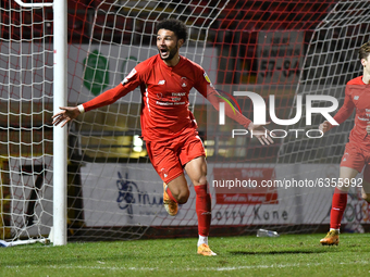 Lee Angol of Leyton Orient celebrates a goal during the Sky Bet League Two match between Leyton Orient and Morecambe at The Breyer Group Sta...