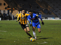 Colchesters Cohan Bramall and Cambridges Harvey Knibbs battle during the Sky Bet League 2 match between Colchester United and Cambridge Unit...