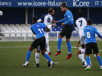 Michael Chambers of Billericay Town scores during Vanarama National League - South between Billericay Town and of Dulwich Hamlet at New Lodg...