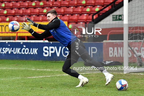 Oldham Athletic's Ian Lawlor (Goalkeeper) during the Sky Bet League 2 match between Walsall and Oldham Athletic at the Banks's Stadium, Wals...