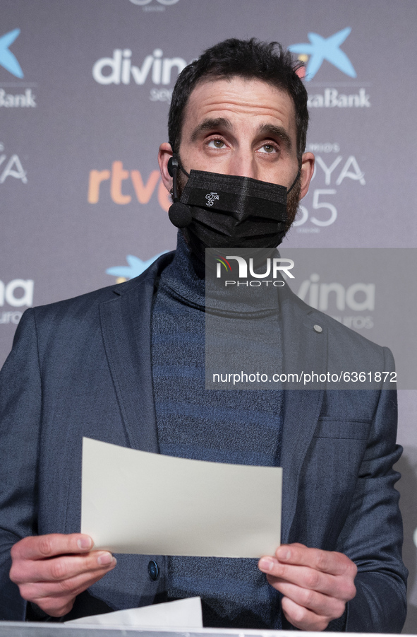 actor Dani Rovira attend the 35th Goya Cinema Awards candidates lecture at Academia de Cine on January 18, 2021 in Madrid, Spain. 