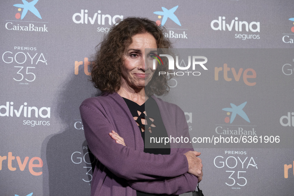 Actress Ana Belen attends the 35th Goya Cinema Awards candidates lecture at Academia de Cine on January 18, 2021 in Madrid, Spain.  