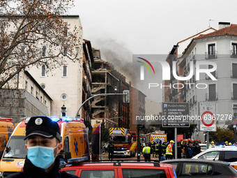
At least three dead after a large explosion in a building on Toledo Street in Madrid while checking a boiler in Madrid 20th January, 2021....
