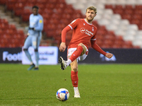 
Joe Worrall (4) of Nottingham Forest players the ball forward during the Sky Bet Championship match between Nottingham Forest and Middlesbr...