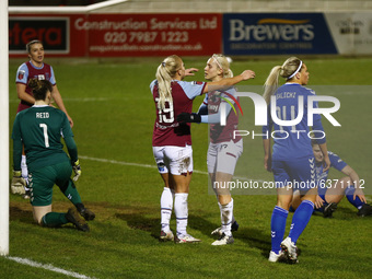 Katerina Svitkova of West Ham United WFC celebrates her goal during  FA Women's Continental Tyres League Cup Quarter Final match between Wes...
