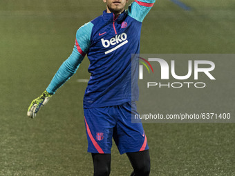 Neto during the match between UE Cornella and FC Barcelona, corresponding to the 1/16 final of the King Cup, played at the Nou Municipal Sta...