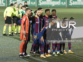 FC Barcelona team during the match between UE Cornella and FC Barcelona, corresponding to the 1/16 final of the King Cup, played at the Nou...