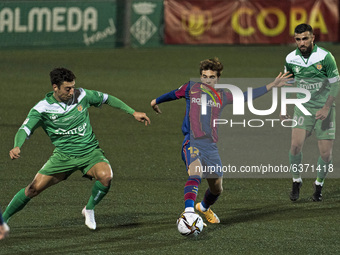 Ricky Puig during the match between UE Cornella and FC Barcelona, corresponding to the 1/16 final of the King Cup, played at the Nou Municip...