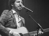 (EDITOR'S NOTE: Image was converted to black and white) Spanish musician and composer Marwan performs in concert at Teatro Circo Price durin...