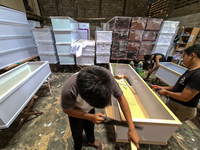 Coffin for Covid19 victim in Indonesia produced by Hakari Furniture at Tangerang, Banten, Indonesia, on February 2, 2021. The company produc...