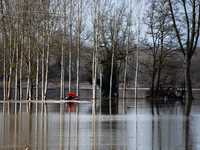 A view of Marmande town  after the historic floods, in Lot-et-Garonne, France, on February 5, 2021. (