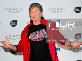 US actor David Hasselhoff poses for the photographers during the presentation of a Motor Racing Festival in Madrid, Spain. Tuesday, March 25...