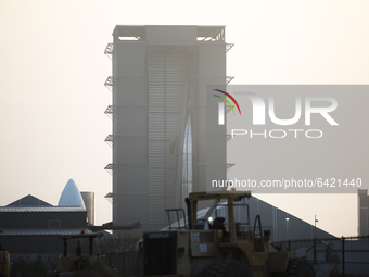 SpaceX Starship SN11 being built in the High Bay behind SN10 at sunset on Monday,  February 8, 2021.  - Starship SN10 performed succesful am...