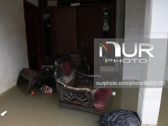 The floods submerged residents' houses in South Jakarta, on February 9, 2021. Floods was submerged some riverbanks areas in Jakarta after he...