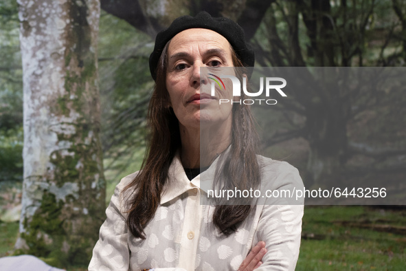 The artist Carmela Garcia poses during the portrait session in Madrid, Spain, on February 16, 2021.  