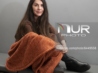 The actress Ana Fernandez poses during the portrait session in Madrid, Spain, on February 18, 2021. (