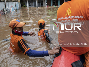 Aftermath of heavy rain in Jakarta, Indonesia, on February 20, 2021. (
