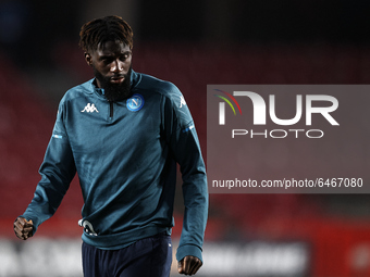 Tiemoue Bakayoko of Napoli during the warm-up before the UEFA Europa League Round of 32 match between Granada CF and SSC Napoli at Estadio N...