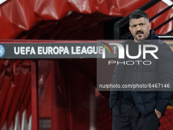 Gennaro Gattuso head coach of Napoli during the UEFA Europa League Round of 32 match between Granada CF and SSC Napoli at Estadio Nuevo los...