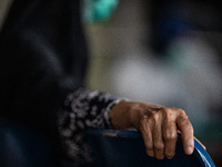 Hand of an elderly woman after receiving the vaccine during obeservation after vaccine at Mampang Public Health Facility in South Jakarta. M...