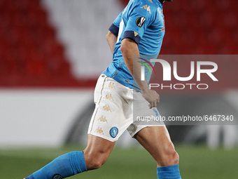 Nikola Maksimovic of Napoli does passed during the UEFA Europa League Round of 32 match between Granada CF and SSC Napoli at Estadio Nuevo l...