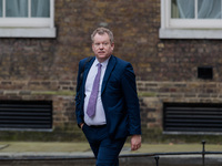 Minister of State in the Cabinet Office David Frost arrives in Downing Street on 24 February, 2021 in London, England. The government has se...