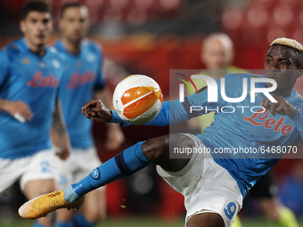 Victor Osimhen of Napoli shooting to goal during the UEFA Europa League Round of 32 match between Granada CF and SSC Napoli at Estadio Nuevo...