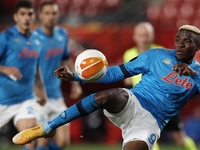 Victor Osimhen of Napoli shooting to goal during the UEFA Europa League Round of 32 match between Granada CF and SSC Napoli at Estadio Nuevo...