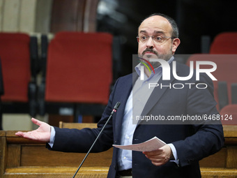 Alejandro Fernandez, from Partido Popular, during the session of the Permanent Council held in the Parliament of Catalonia to deal with the...