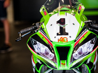 Motorbike of Kenny Noyes-Kawasaki Palmeto PL Racing team during the SBK Qualifying Practice in the FIM CEV Repsol 2015 which was held at the...