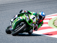 Kenny Noyes of the Kawasaki Palmeto PL Racing team during the SBK Qualifying Practice in the FIM CEV Repsol 2015 which was held at the Circu...