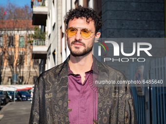 Carl Brave attends the Etro fashion show during Milan Men's Fashion Week Fall/Winter 2020/2021 on January 12, 2020 in Milan, Italy (