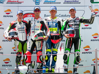 Ivan Silva(L) (Targobank Motorsport team) , Carmelo Morales(C) (Yamaha Laglisse) and Kenny Noyes(R)(Kawasaki Palmeto PL Racing)  pictured in...