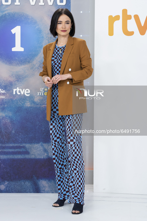 Actress Guiomar Puerta attends 'Estoy Vivo' photocall at RTVE on March 04, 2021 in Madrid, Spain. 