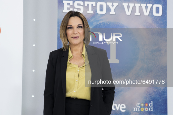 Actress Cristina Plazas attends 'Estoy Vivo' photocall at RTVE on March 04, 2021 in Madrid, Spain 