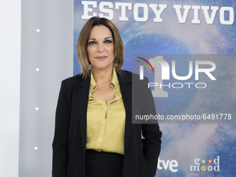 Actress Cristina Plazas attends 'Estoy Vivo' photocall at RTVE on March 04, 2021 in Madrid, Spain (