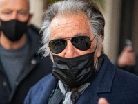 Al Pacino leaves his hotel berore the House Of Gucci shooting on March 10, 2021 in Milan, Italy. (